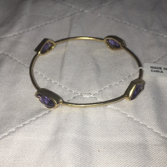 NWOT Tanzanite Color Crystal Bangle Bracelet - Picture 5 of 9